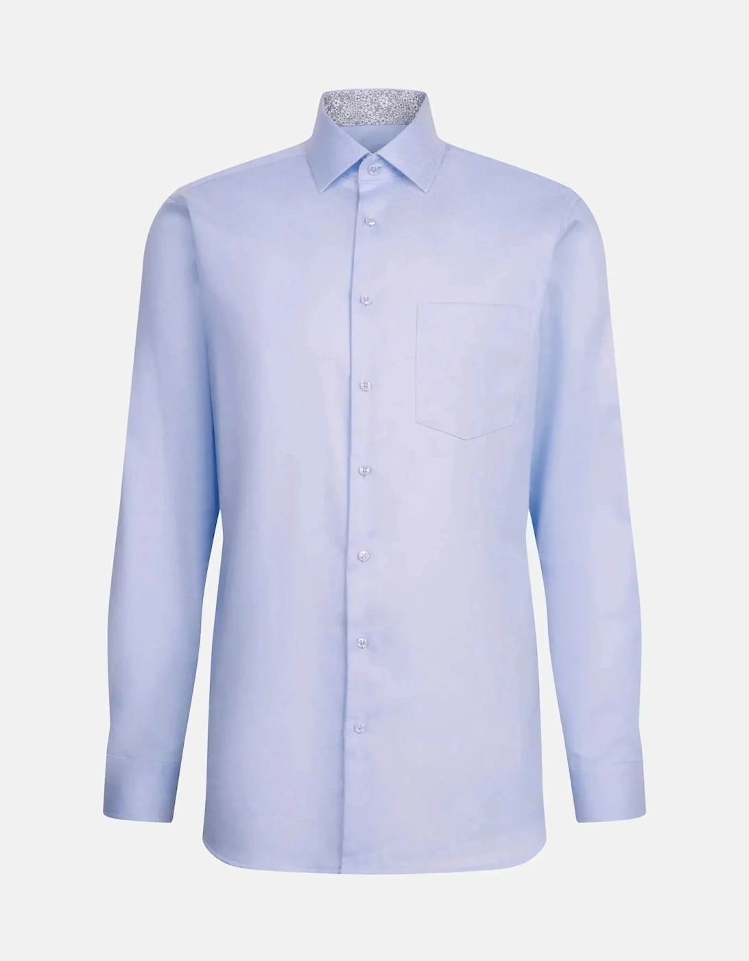 Regular Fit No Iron Business Kent Contrast Patch Business Shirt Light Blue