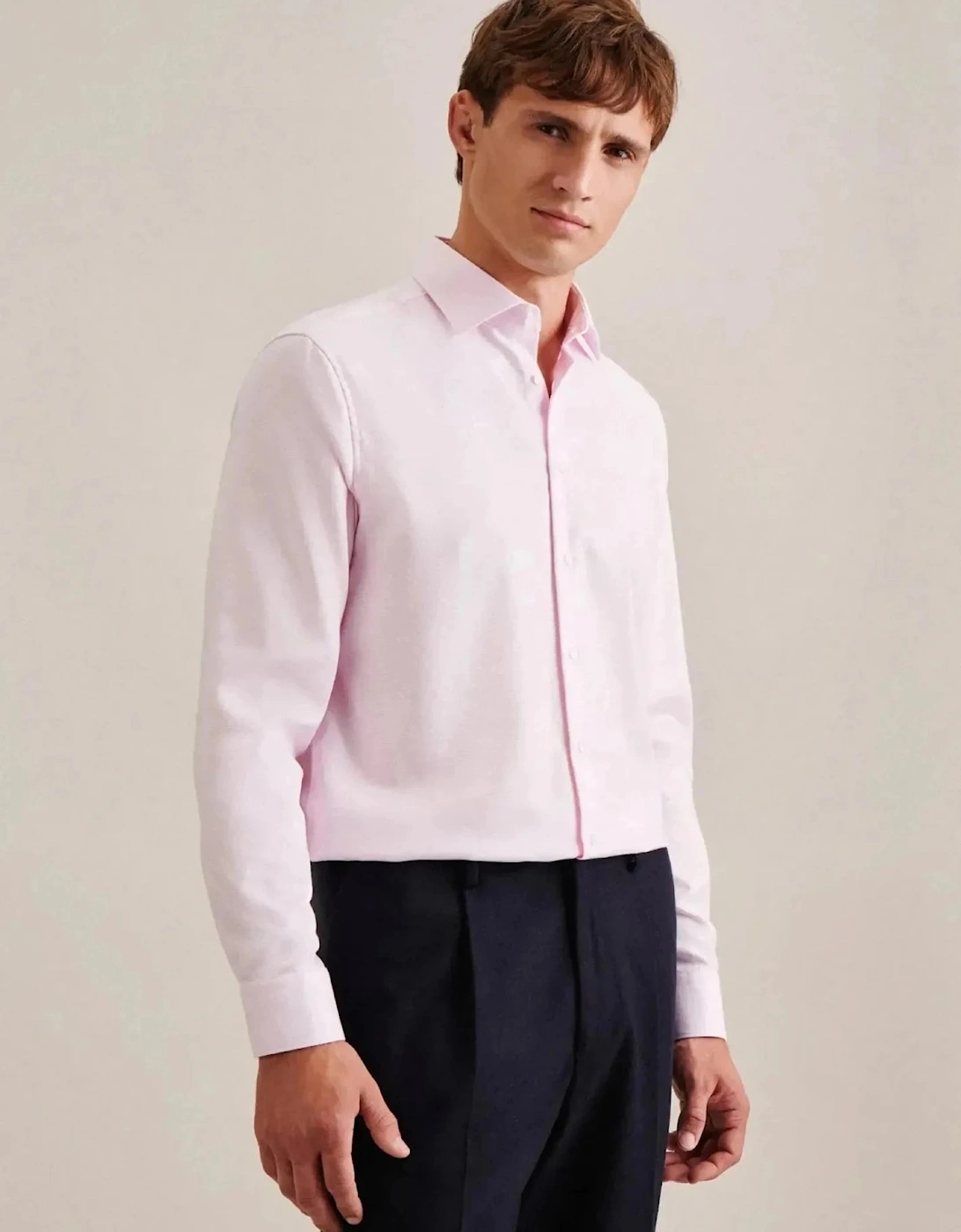 Regular Fit No Iron New Kent Structured Business Shirt Pink, 9 of 8