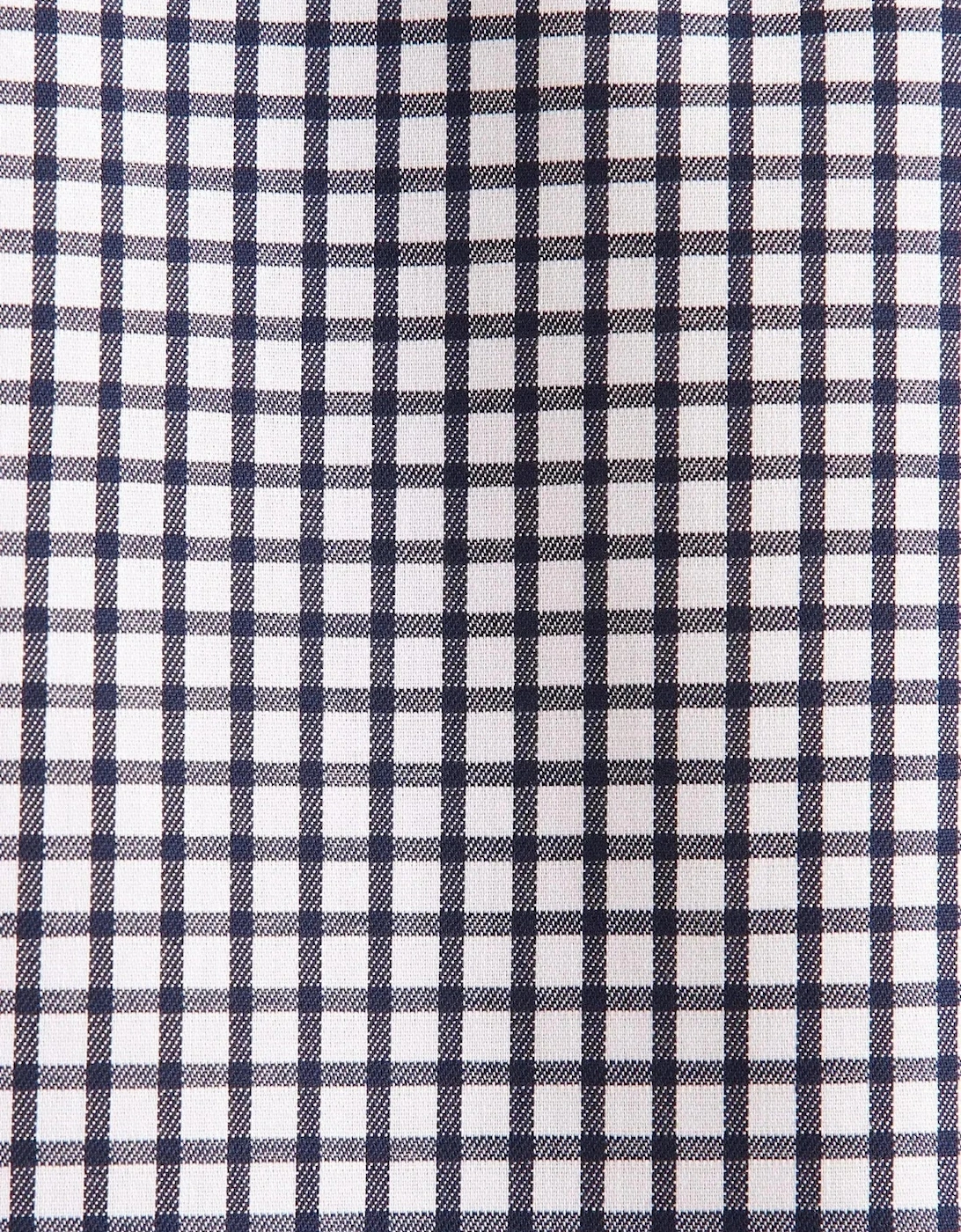 Regular Fit No Iron Covered Button Down Check Business Shirt Dark Blue