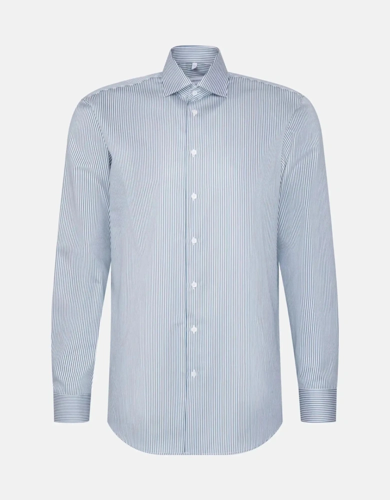 Regular Fit Easy Iron New Kent Striped Business Shirt Dark Teal