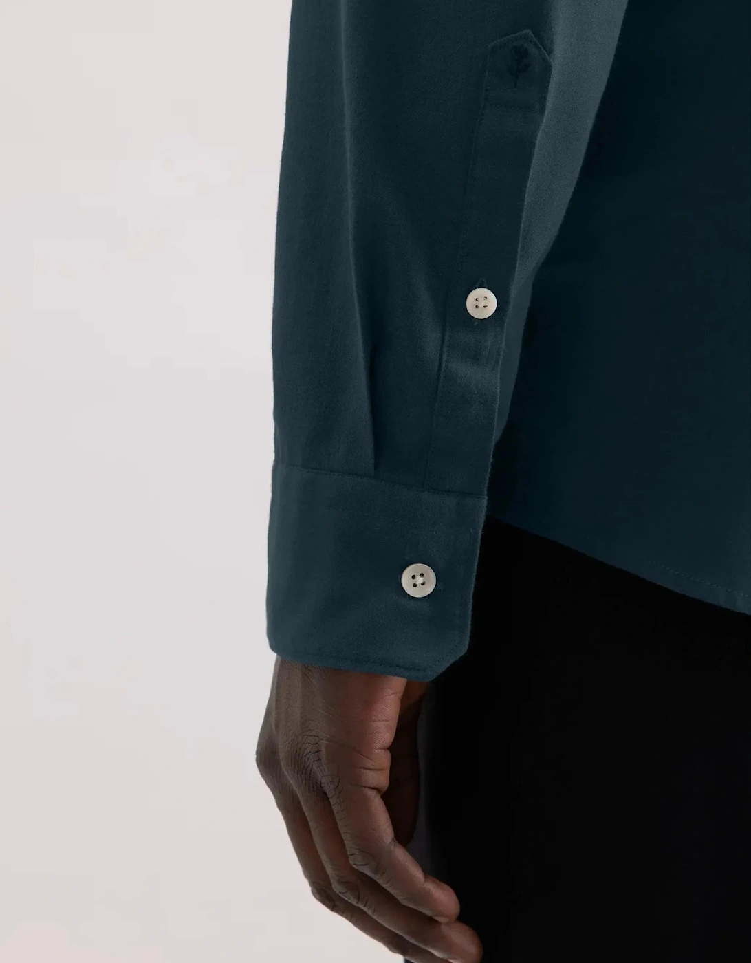 Slim Fit Spread Kent Pepita Flannel Shirt Dark Blue