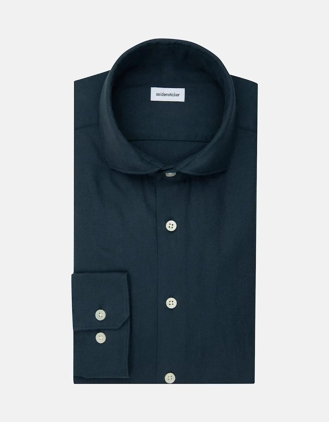 Slim Fit Spread Kent Pepita Flannel Shirt Dark Blue