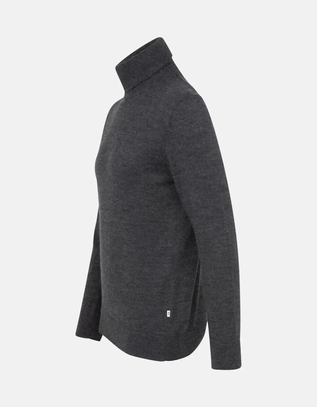 Merino Wool Roll Neck Knit Grey