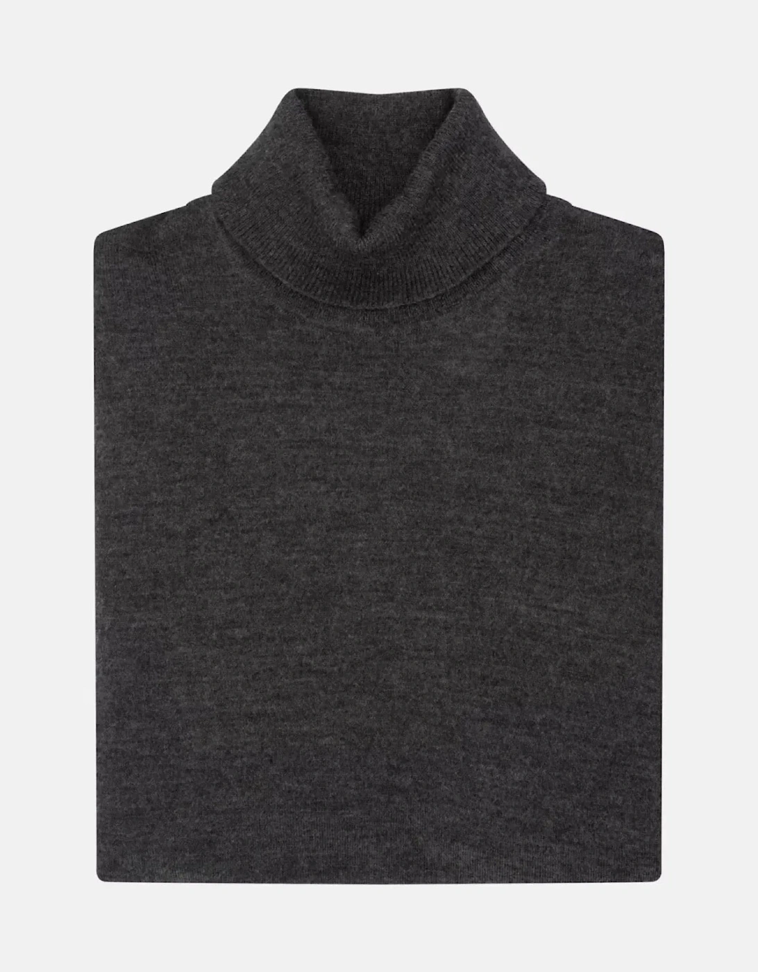 Merino Wool Roll Neck Knit Grey