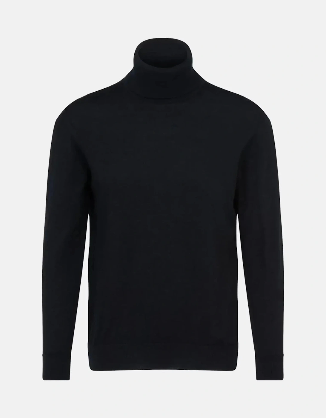 Merino Wool Roll Neck Knit Black