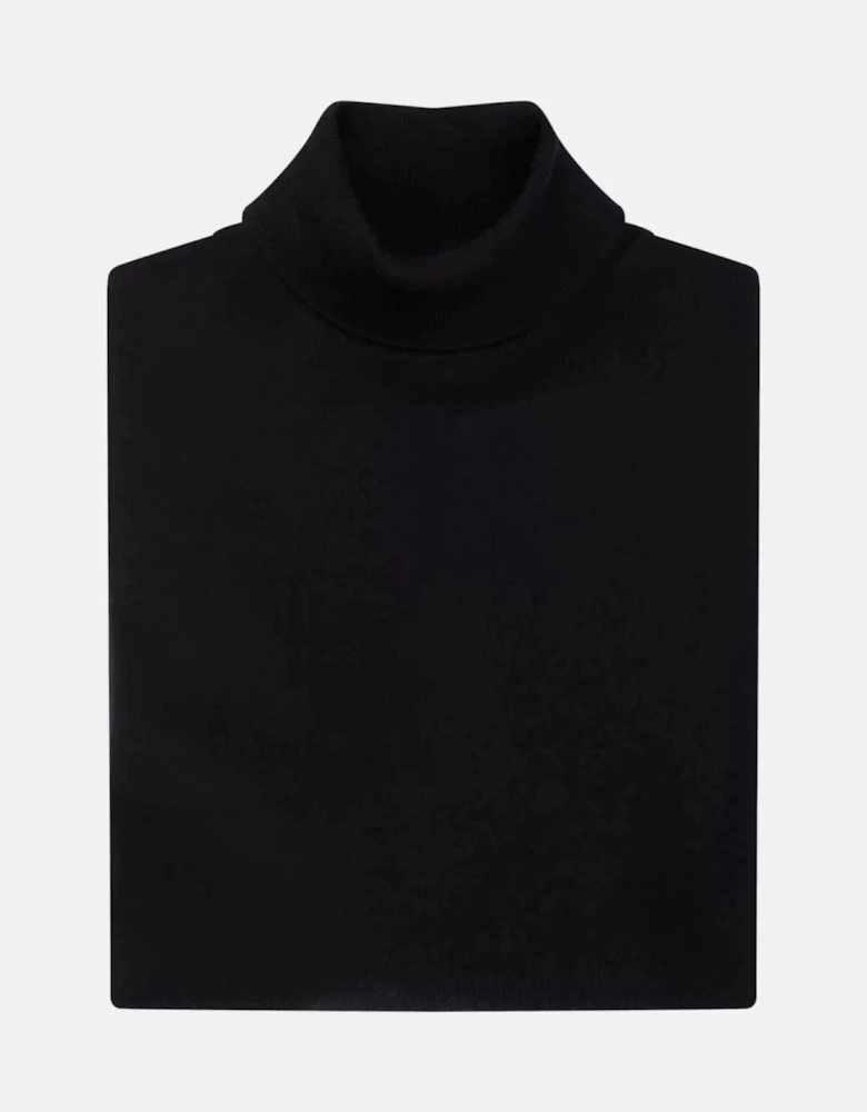 Merino Wool Roll Neck Knit Black