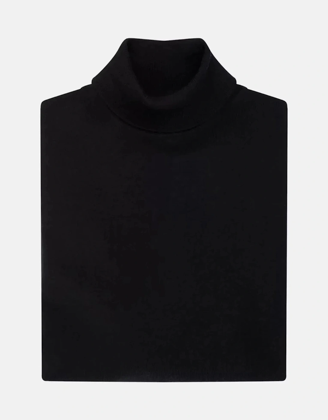 Merino Wool Roll Neck Knit Black