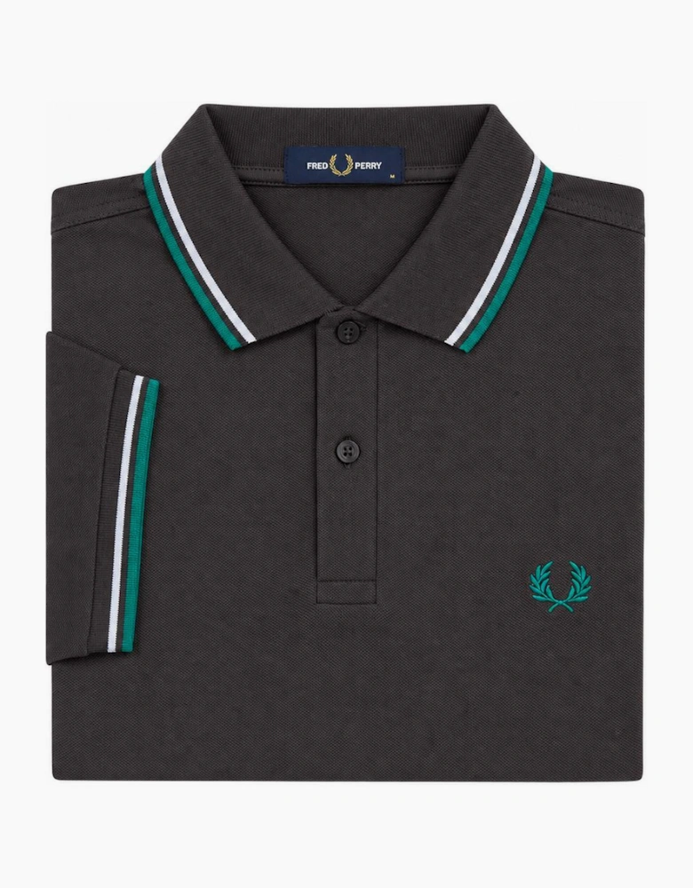 Fred Perry Twin Tipped Polo Shirt Anchor Grey/Light Ice/Sport Green