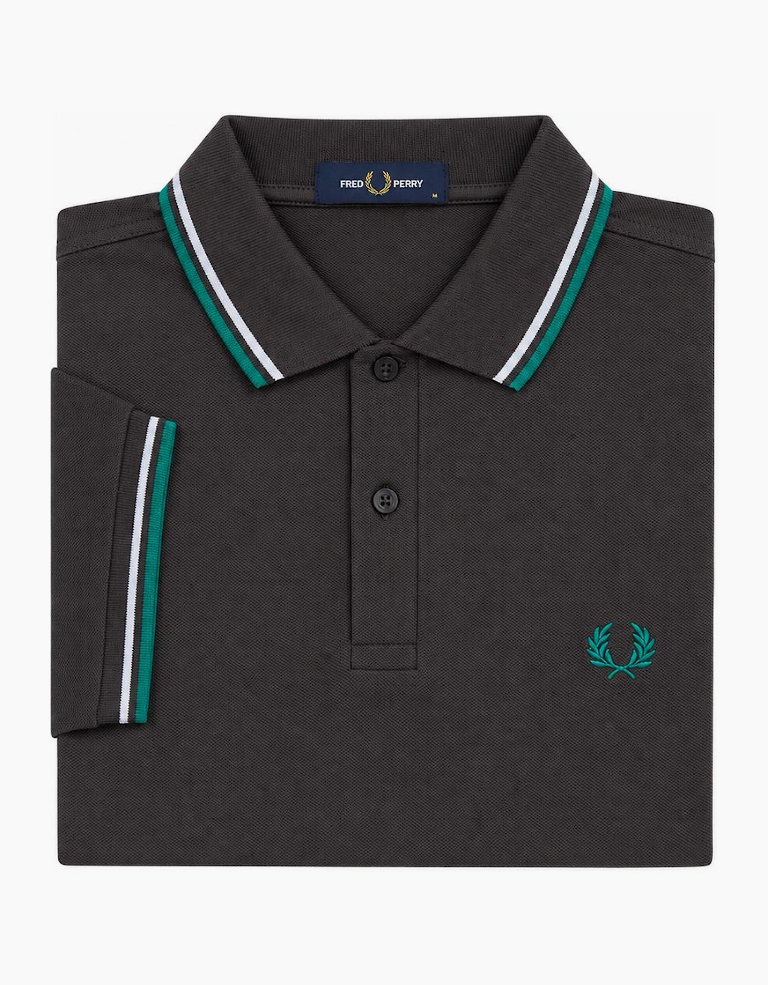 Fred Perry Twin Tipped Polo Shirt Anchor Grey/Light Ice/Sport Green