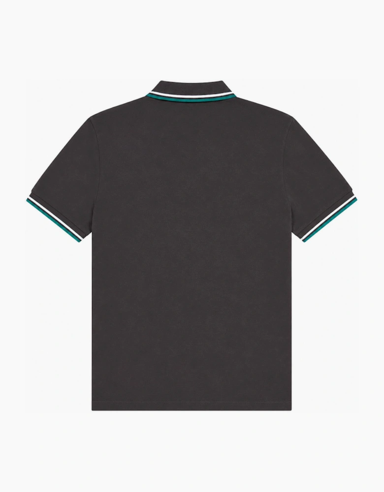 Fred Perry Twin Tipped Polo Shirt Anchor Grey/Light Ice/Sport Green