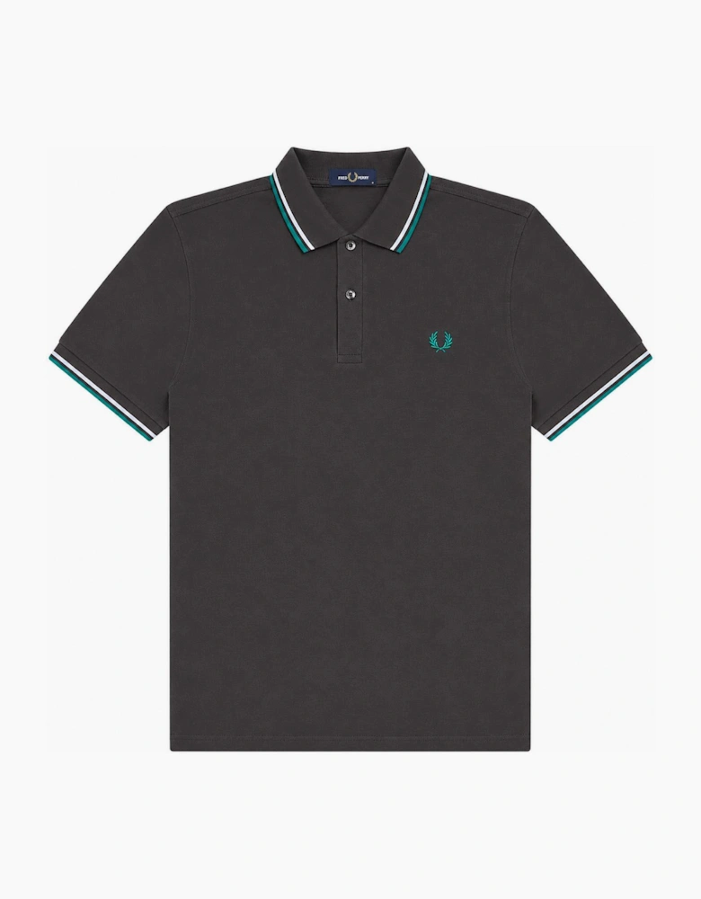 Fred Perry Twin Tipped Polo Shirt Anchor Grey/Light Ice/Sport Green