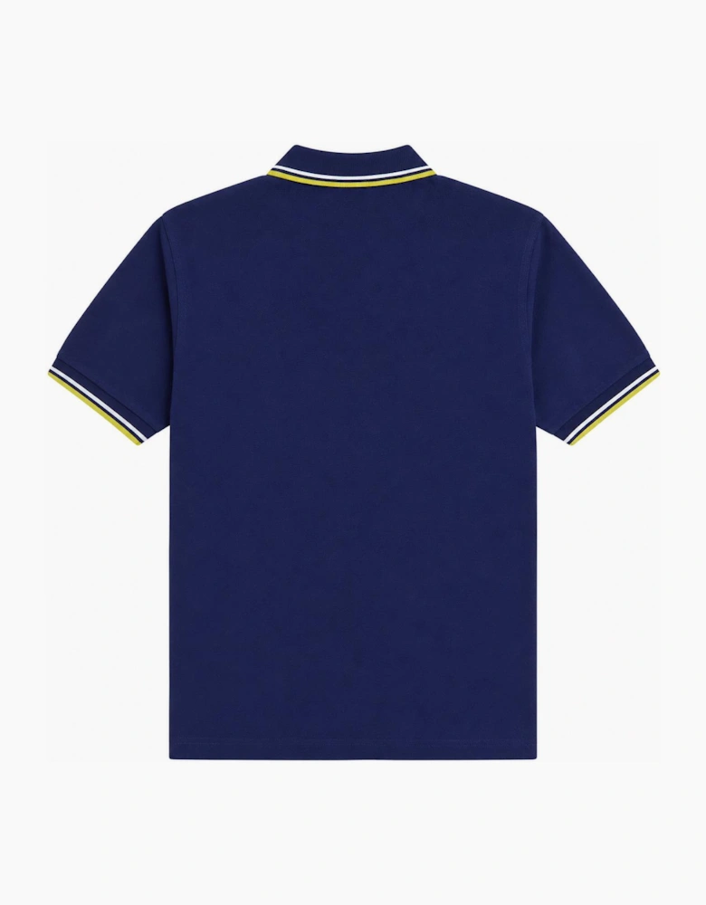 Fred Perry Twin Tipped Polo Shirt French Navy/Dusky Blue/Citron