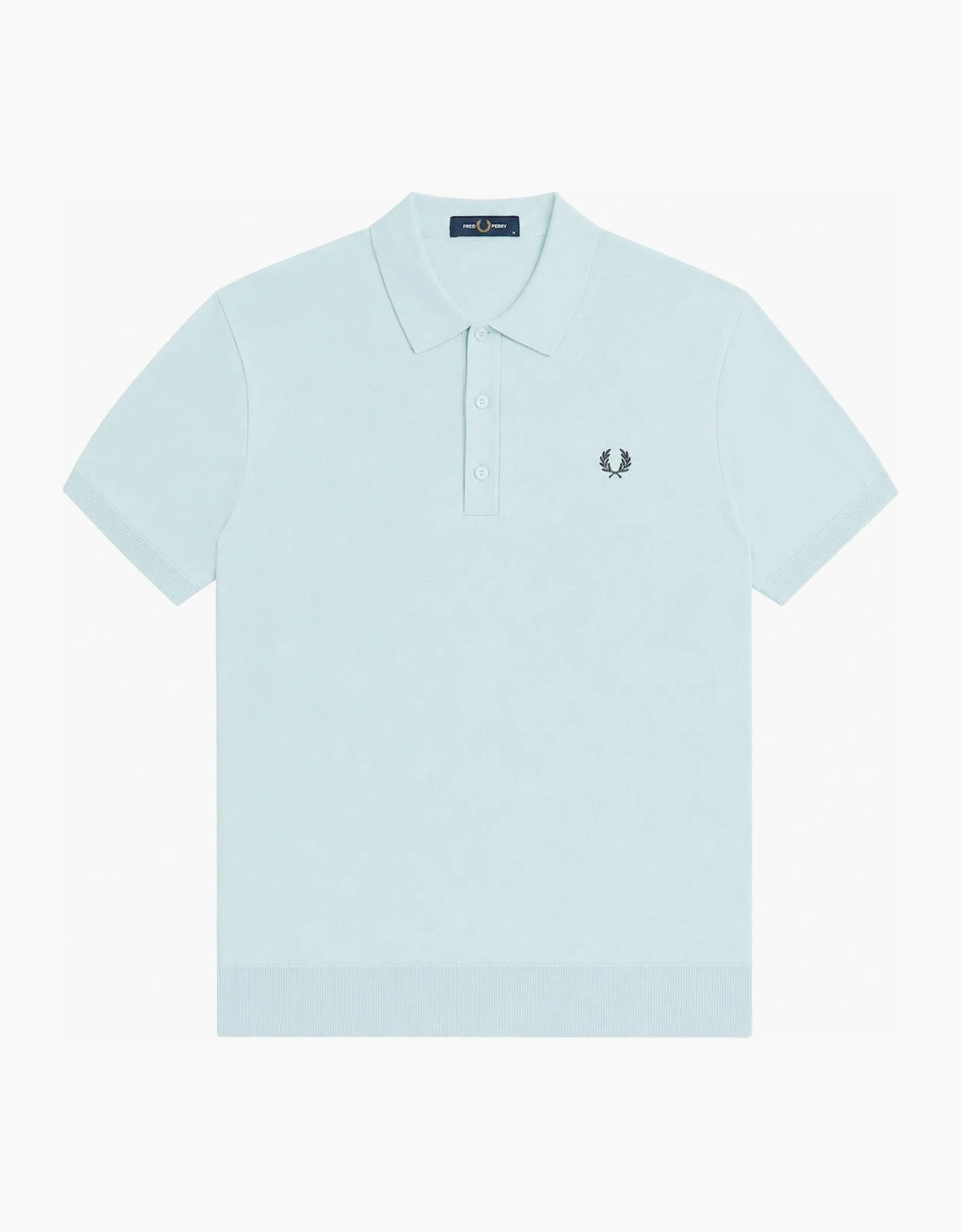 Fred Perry Men's Blue Cotton Knitted Polo Shirt Light Ice  38 M