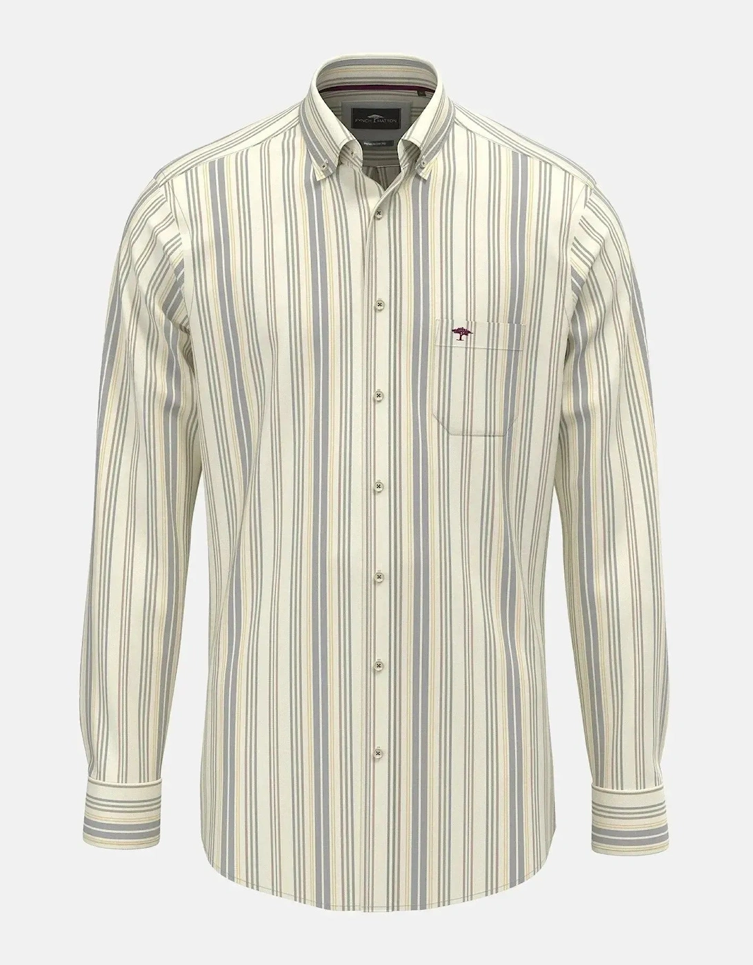 Washed Oxford Stripe Button Down Shirt Deep Merlot, 3 of 2