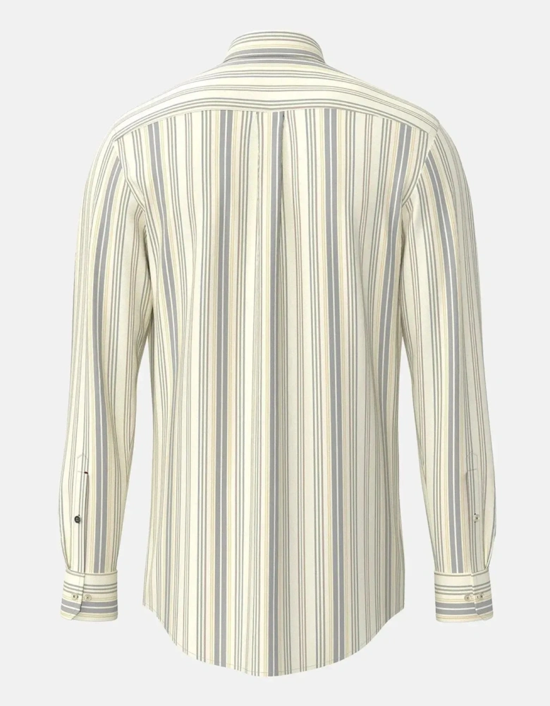 Washed Oxford Stripe Button Down Shirt Deep Merlot