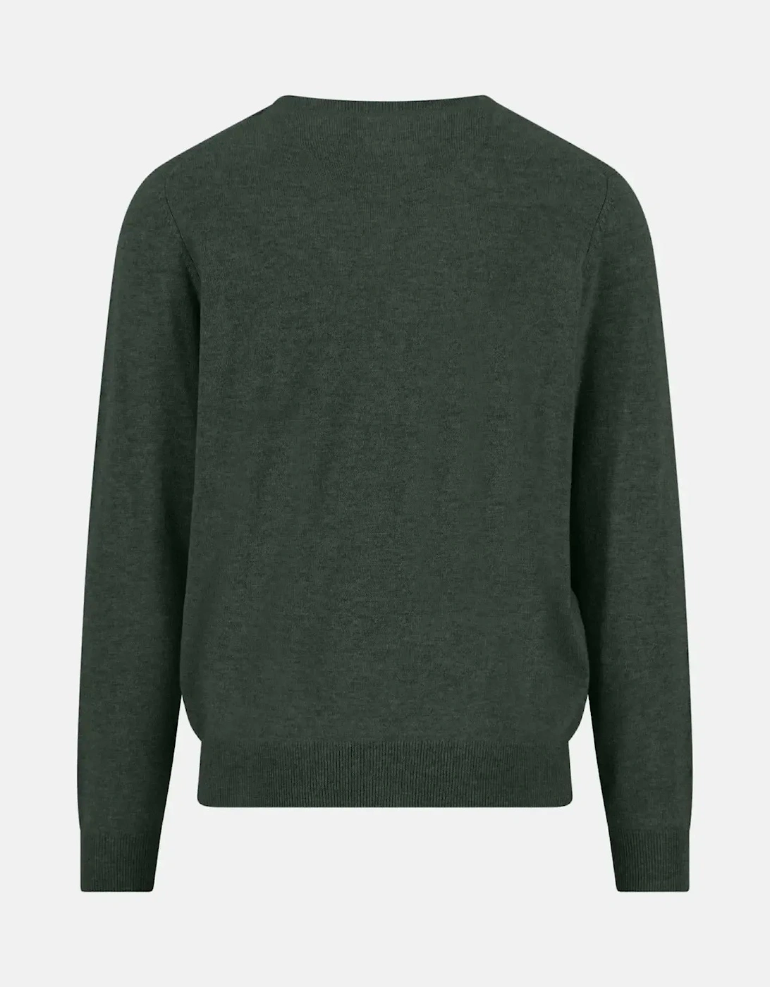 Merino Wool Cashmere Crewneck Knit Dark Ivy
