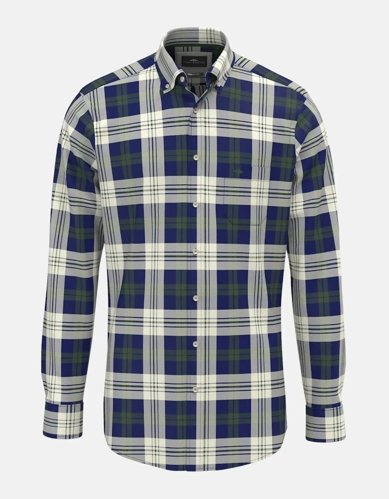 Washed Oxford Check Button Down Shirt Dark Leaf