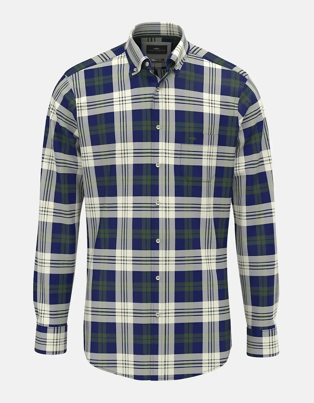 Washed Oxford Check Button Down Shirt Dark Leaf, 3 of 2