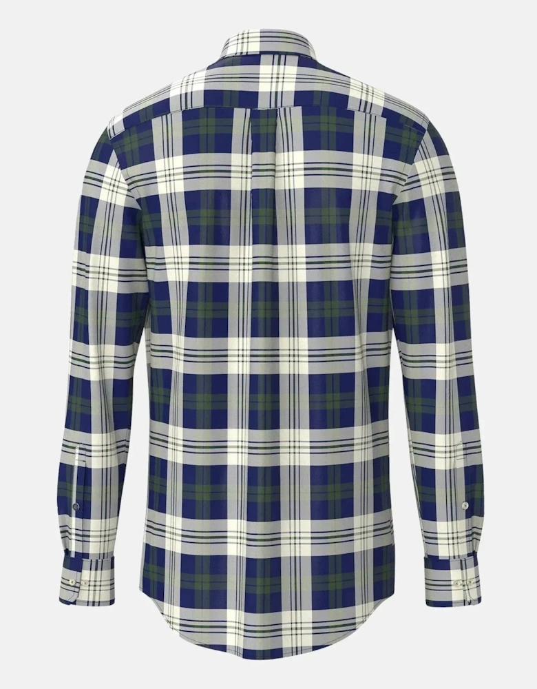 Washed Oxford Check Button Down Shirt Dark Leaf