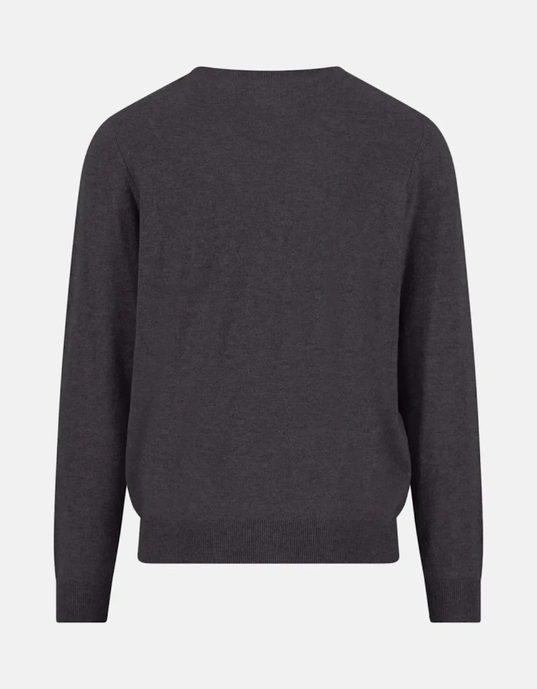 Merino Wool Cashmere Crewneck Knit Charcoal