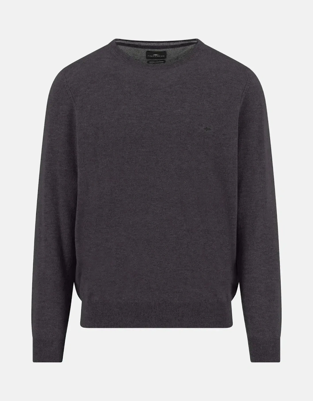 Merino Wool Cashmere Crewneck Knit Charcoal