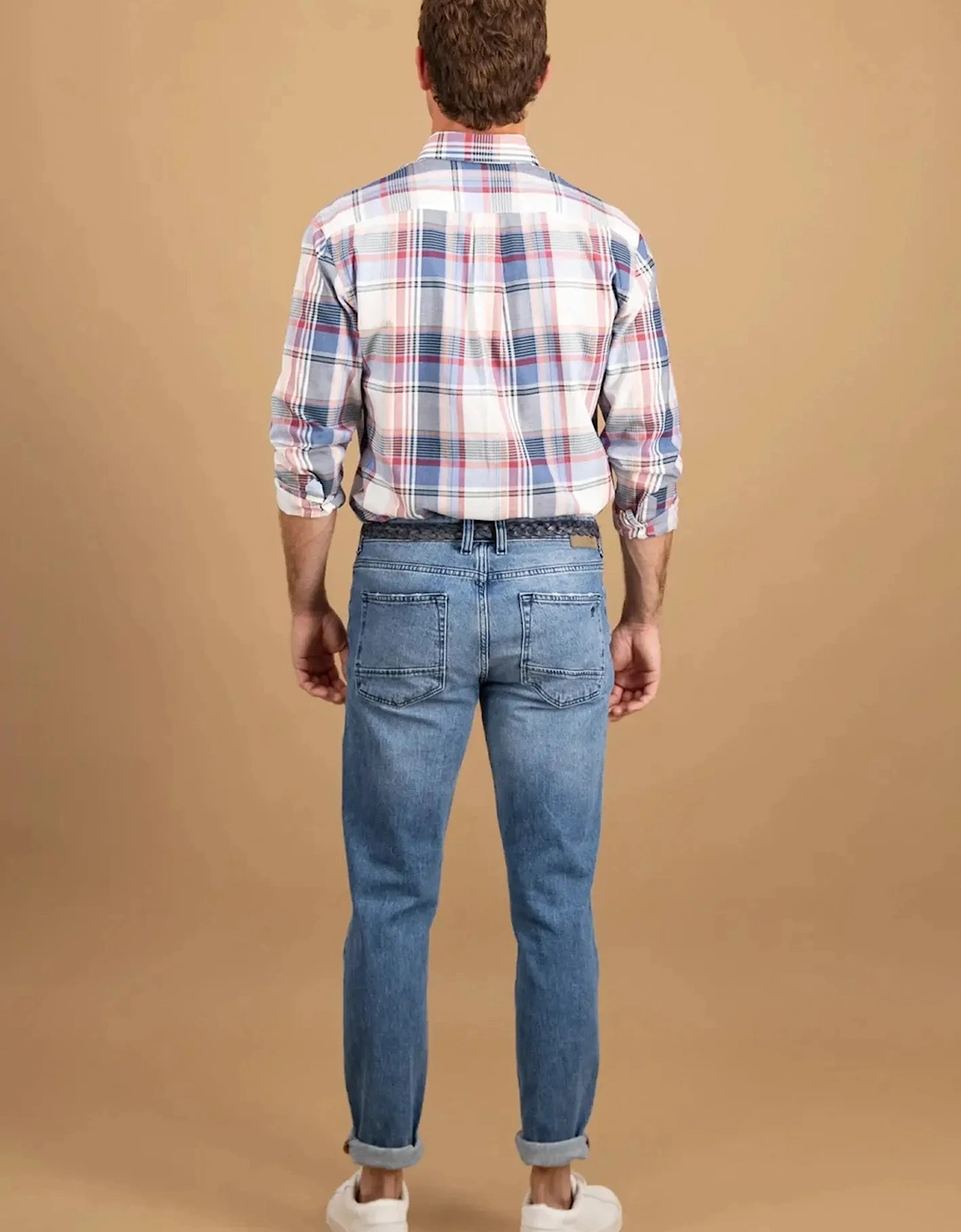 Multicoloured Washed Oxford B.D. Shirt Berry