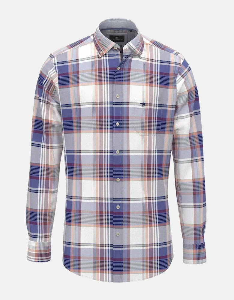 Multicoloured Washed Oxford B.D. Shirt Berry