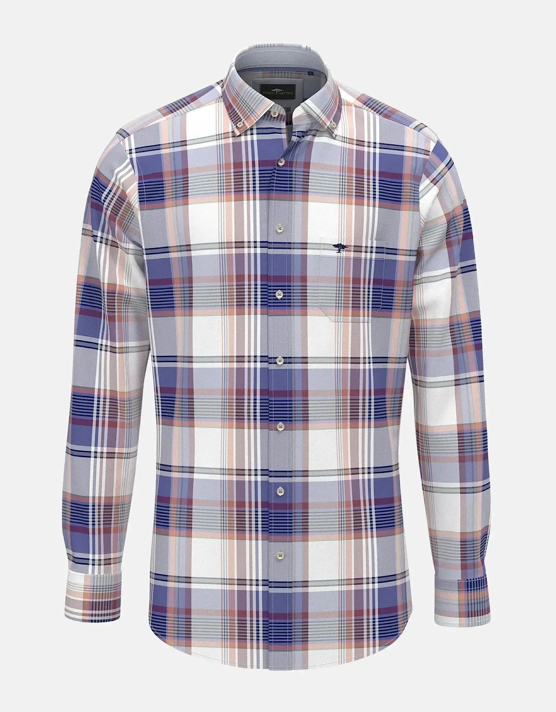 Multicoloured Washed Oxford B.D. Shirt Berry