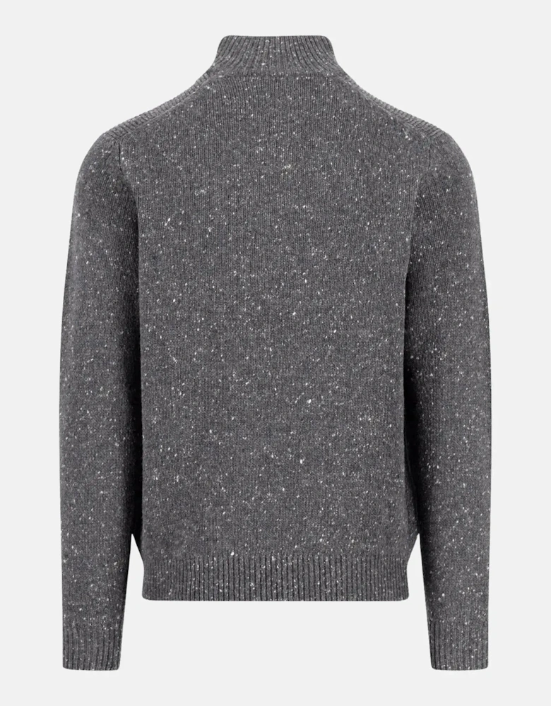 Donegal Wool 1/4 Zip Knit Steel