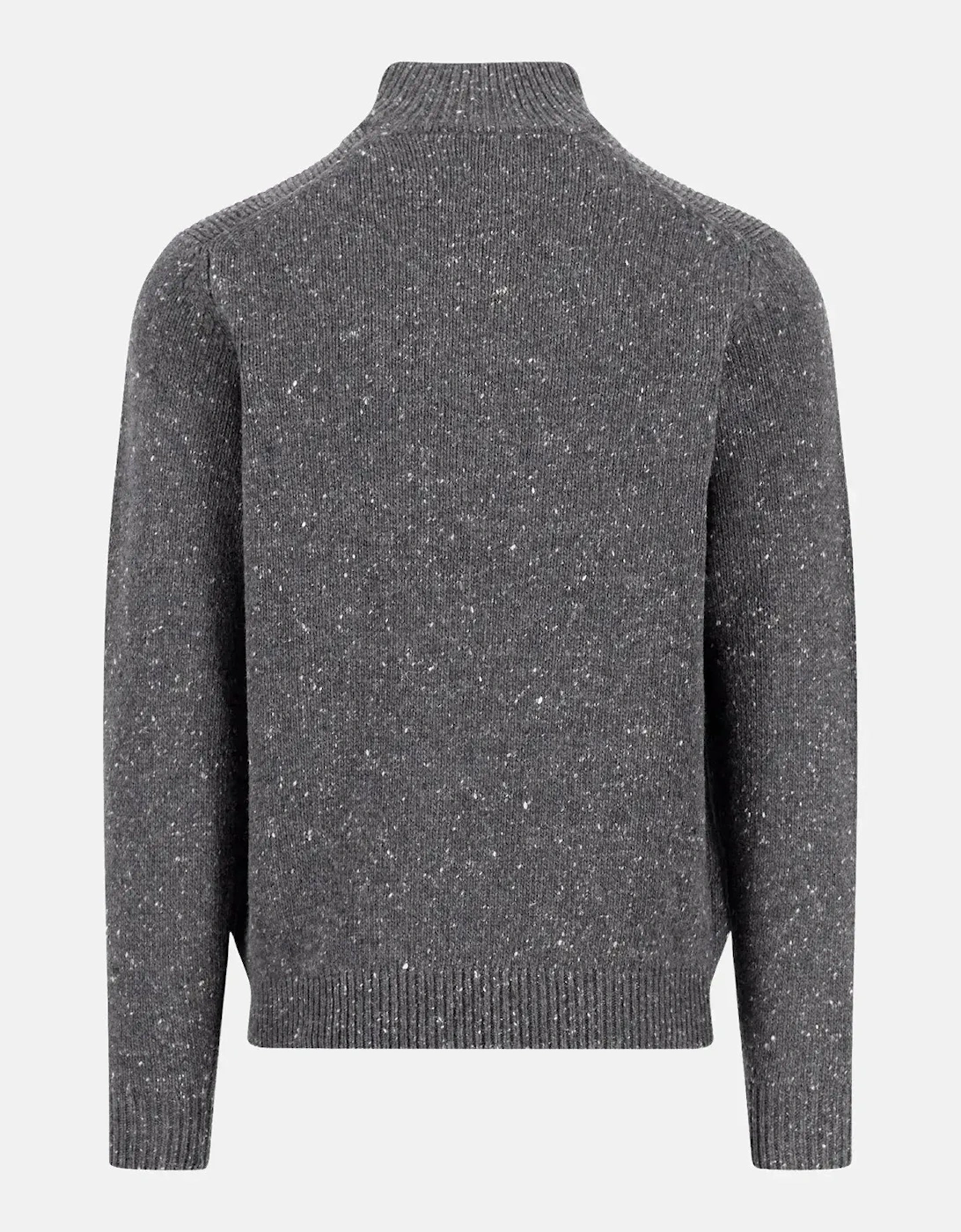 Donegal Wool 1/4 Zip Knit Steel
