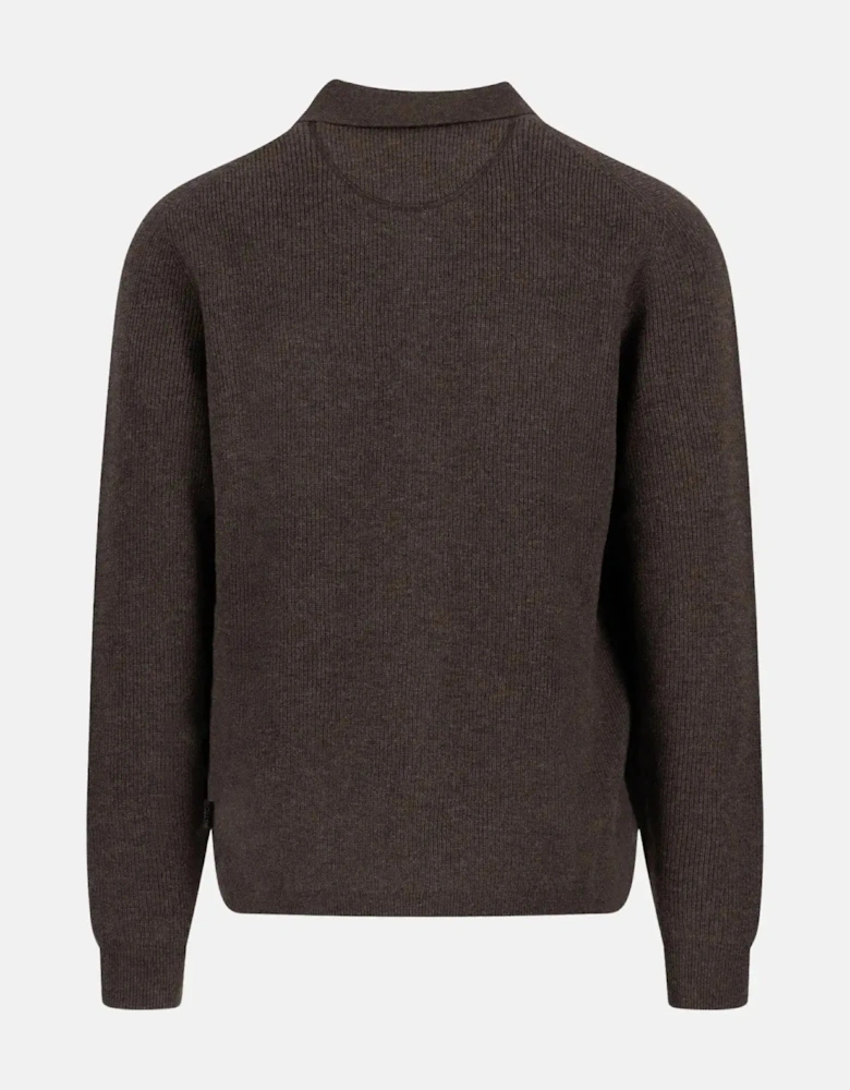 Merino Wool Cashmere Buttoned Cardigan Dark Chocolate