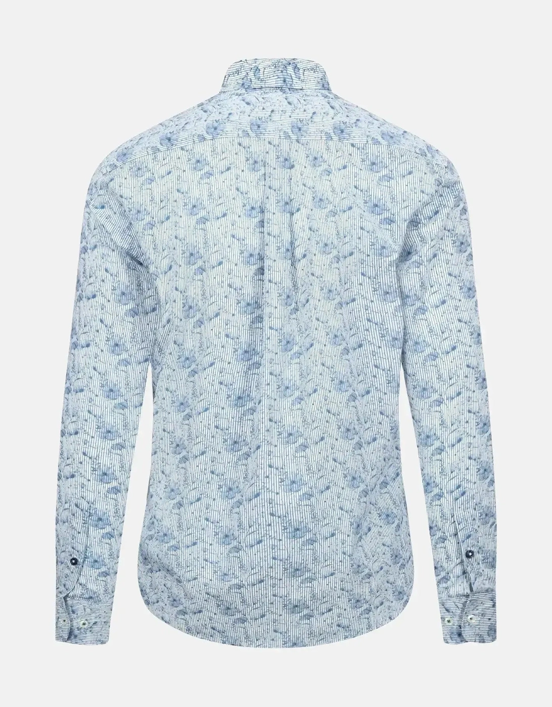 Premium Flowers Print Shirt Cloud Blue