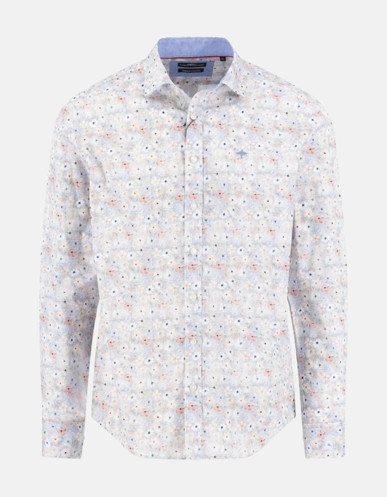 Floral Kent Collar Shirt Peach