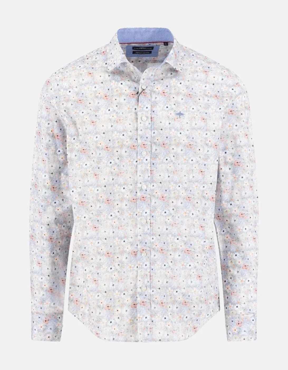 Floral Kent Collar Shirt Peach, 6 of 5