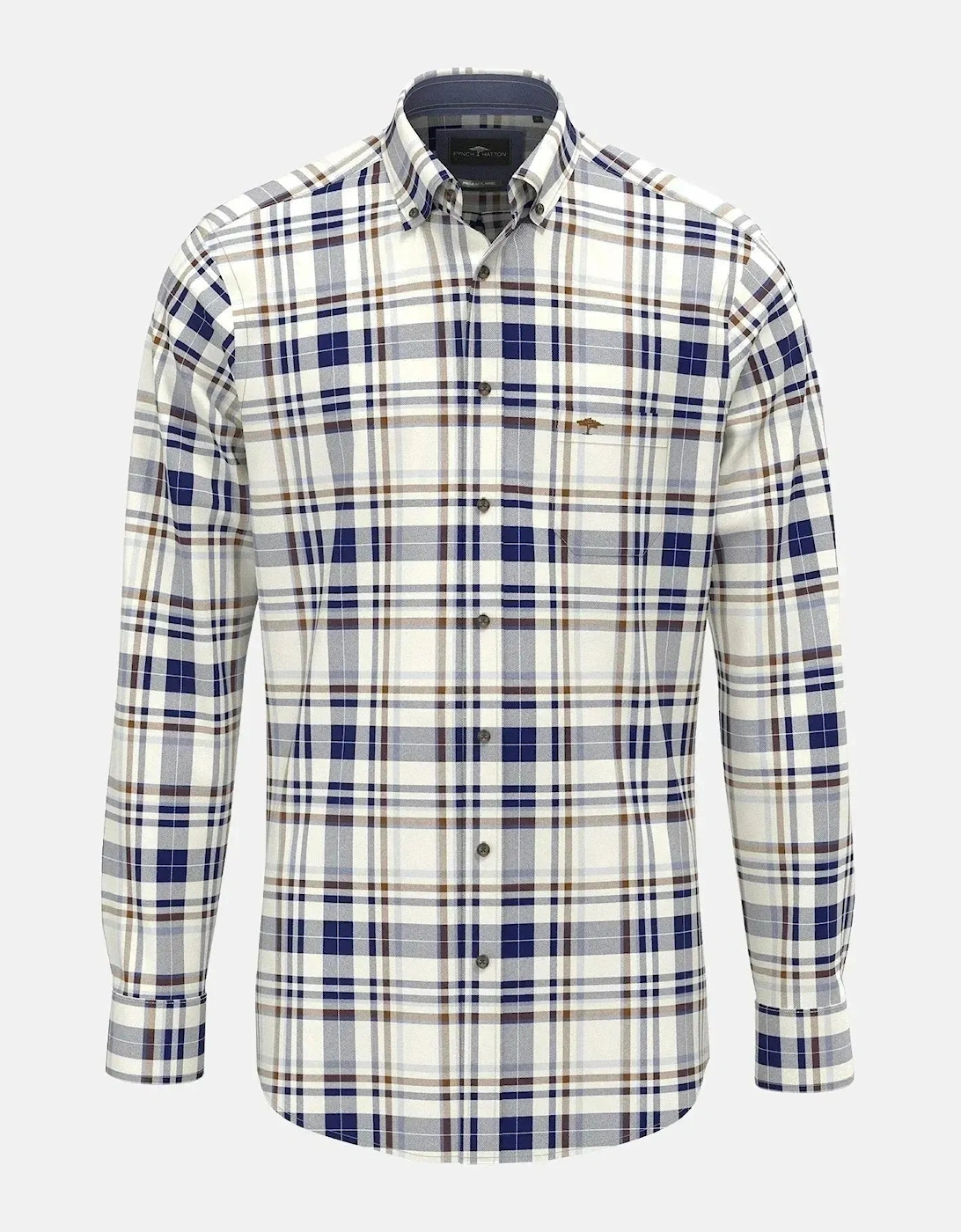 Herringbone Check Button Down Shirt Misty Blue, 6 of 5