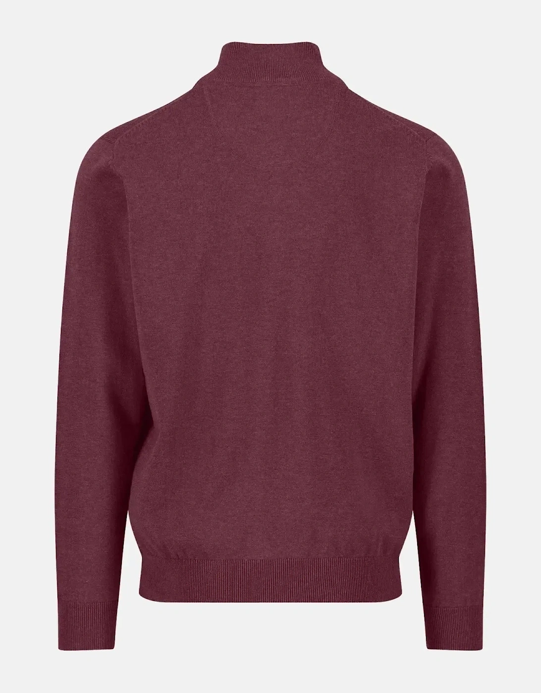 Fine Knit Cotton 1/4 Zip Deep Merlot