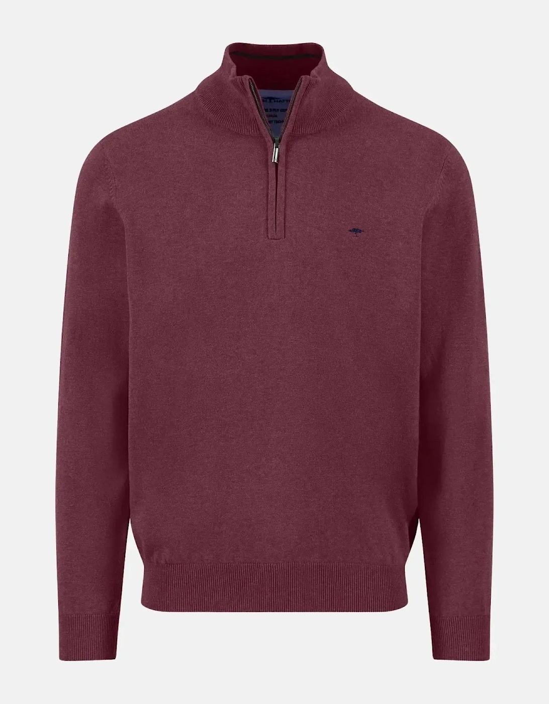 Fine Knit Cotton 1/4 Zip Deep Merlot, 4 of 3