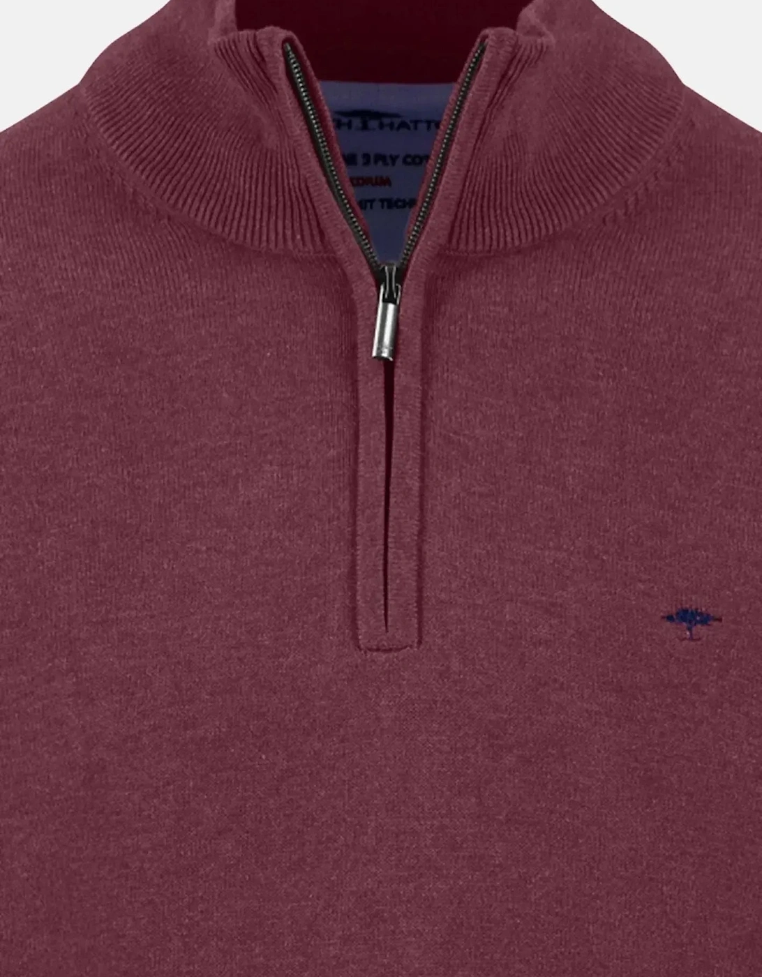Fine Knit Cotton 1/4 Zip Deep Merlot