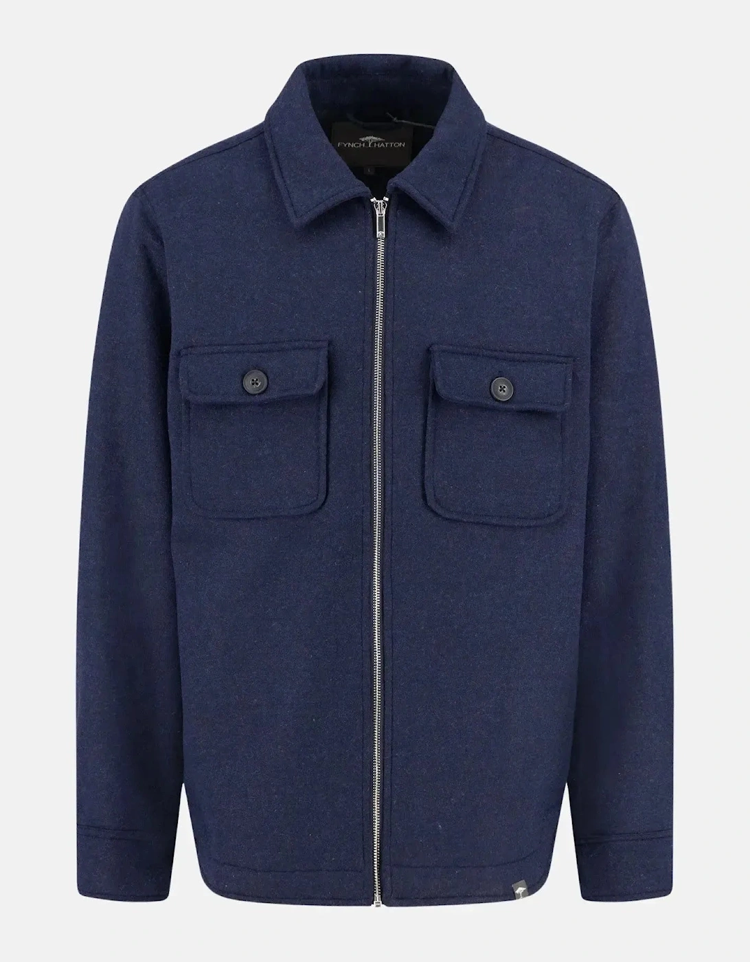 Wool Blend Melange Overshirt Dark Navy, 4 of 3