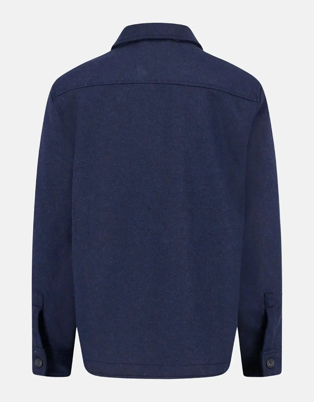 Wool Blend Melange Overshirt Dark Navy