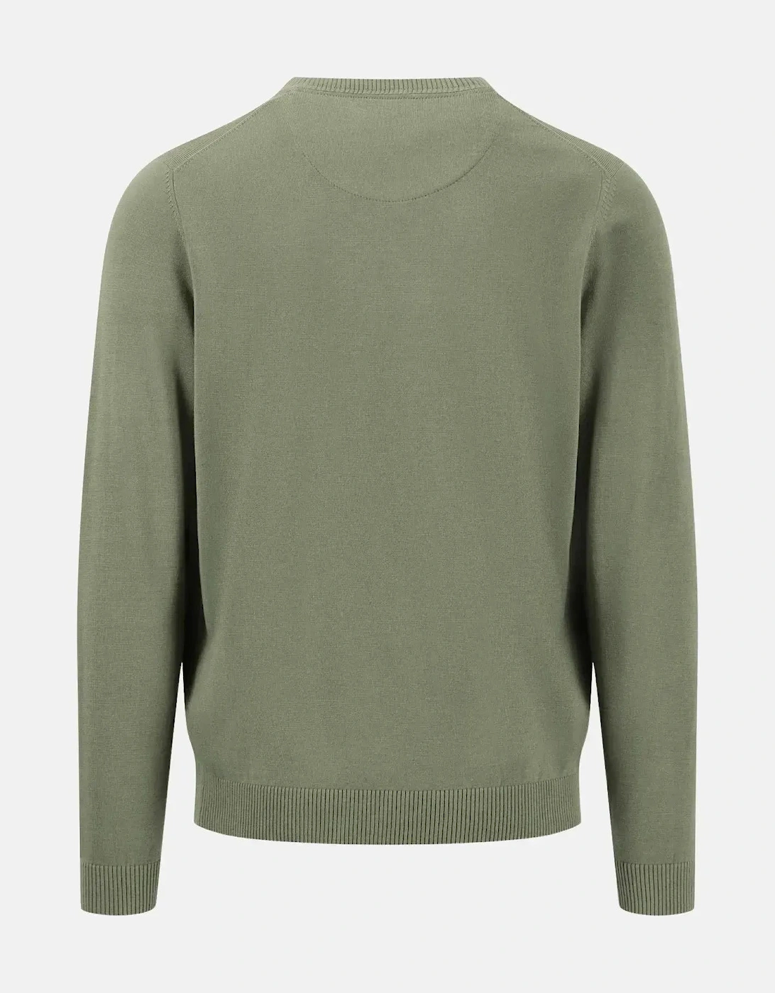 Fine Knit Crewneck Cotton Knit Light Khaki