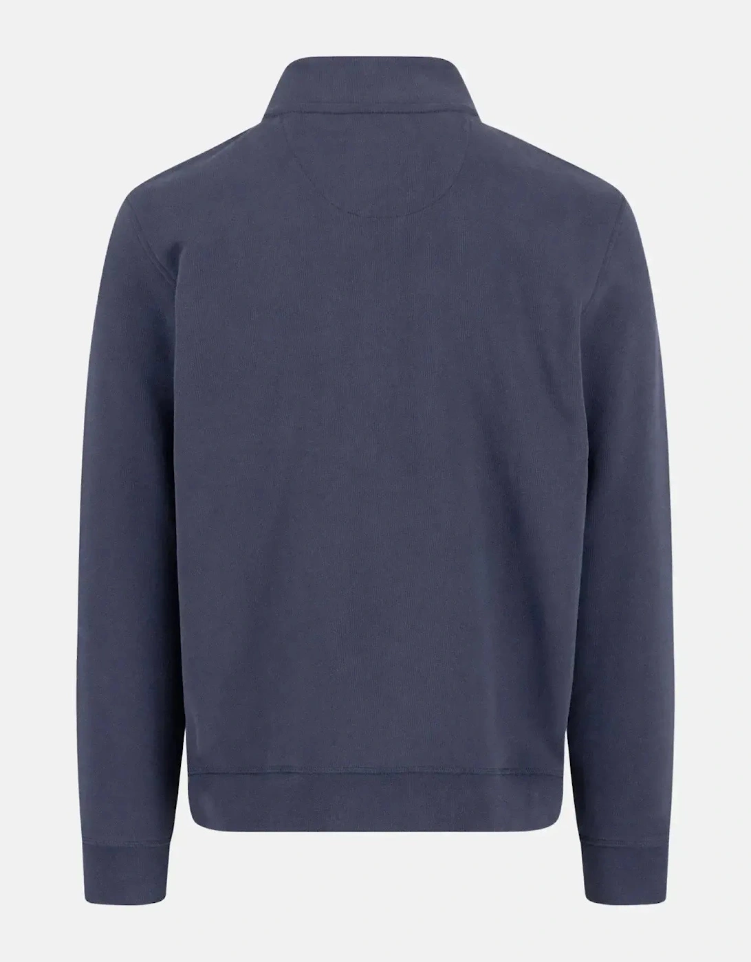 1/4 Zip Stand Collar Cotton Sweat Navy