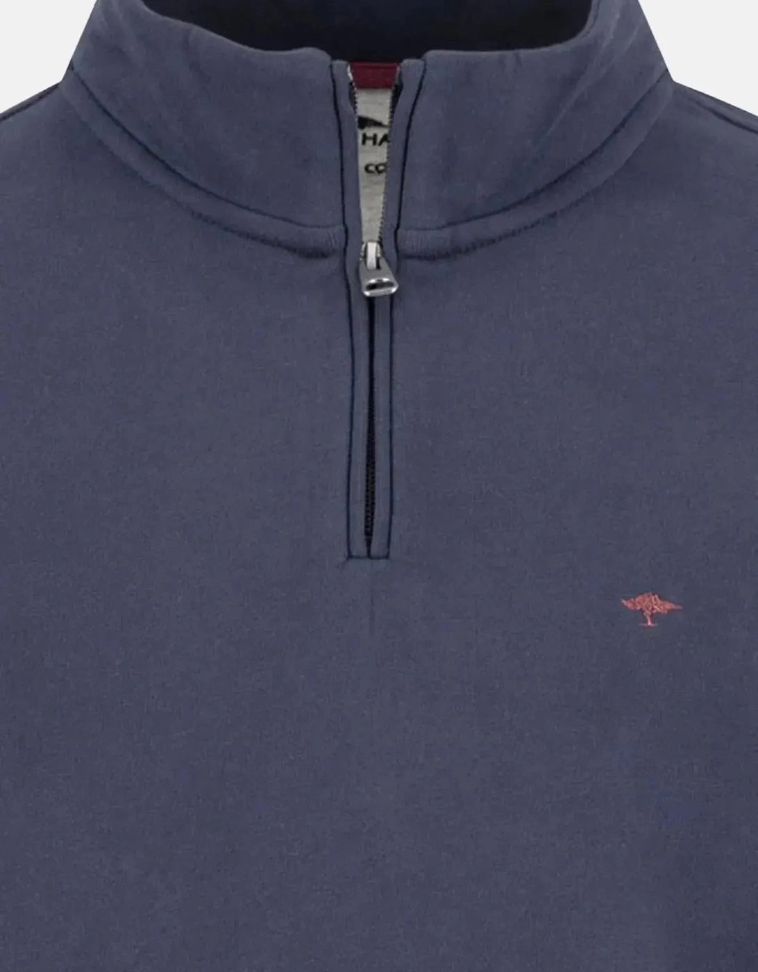 1/4 Zip Stand Collar Cotton Sweat Navy