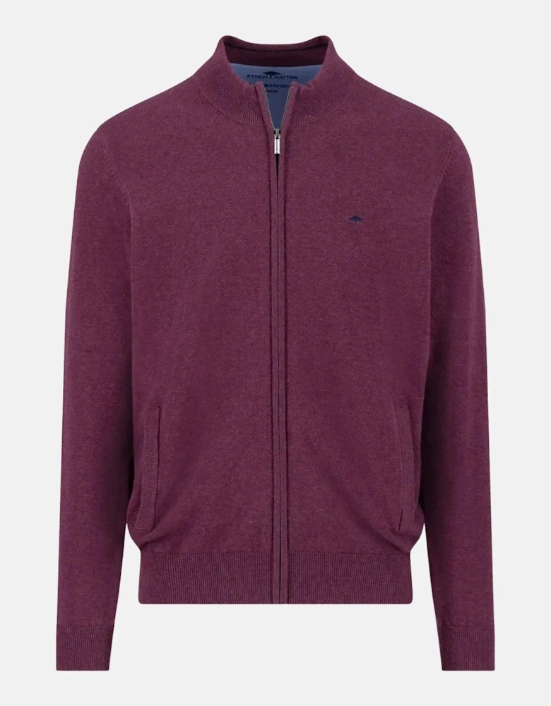 Superfine Stand-Up Cardigan Deep Merlot