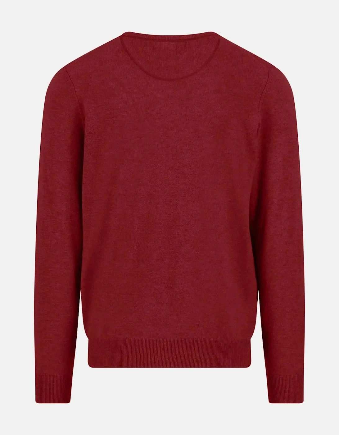 Merino Wool Cashmere Crewneck Knit Garnet Red