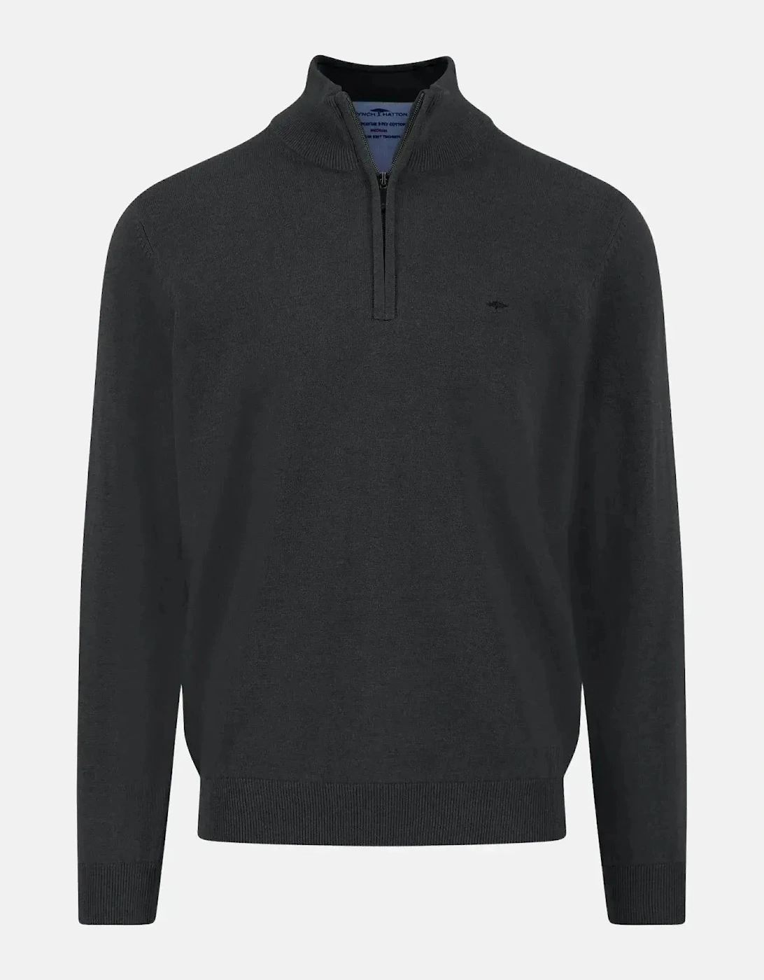 Fine Knit Cotton 1/4 Zip Black, 4 of 3