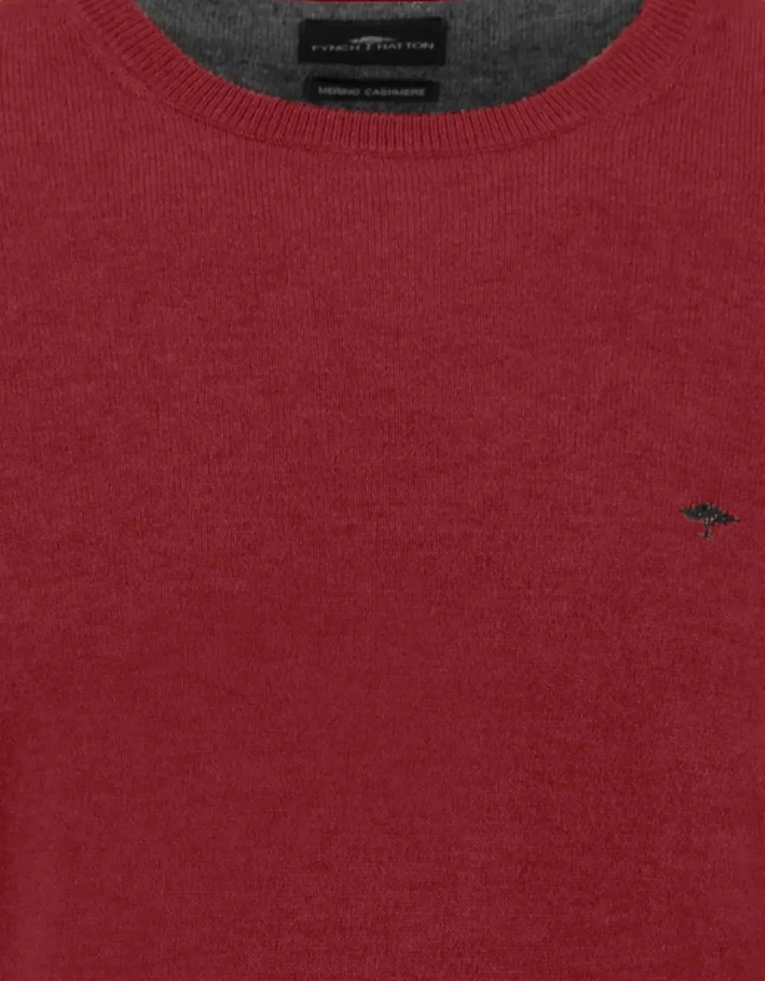 Merino Wool Cashmere Crewneck Knit Garnet Red