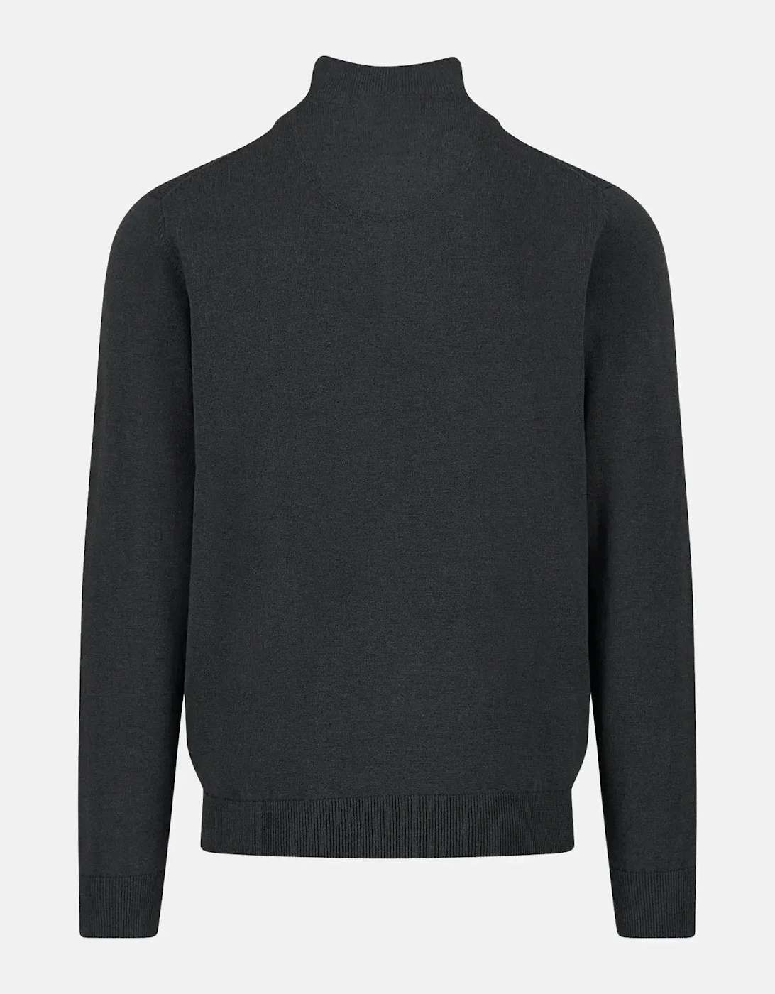 Fine Knit Cotton 1/4 Zip Black