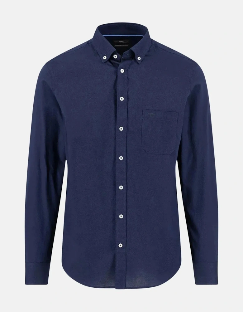 Essential Textured Dobby Shirt Navy