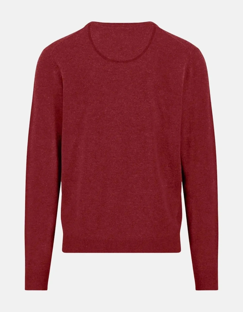 Pure Lambswool Crewneck Knit Garnet Red